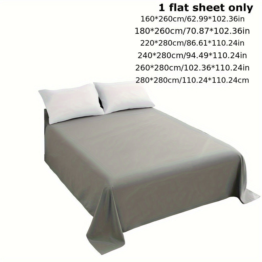 1pc Luxurious European Size Microfiber Bed Sheet - Soft, Comfortable, Solid Color, Multiple Sizes, Machine Washable, Brushed Fabric, 100% Microfiber, No Print, 80-85gsm Weight