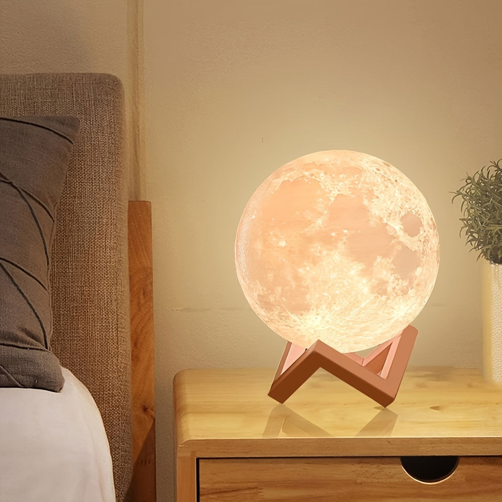 1pc 2024 Moon Lamp, 128 Colors, Birthday Gift, Table Lamp, Night Lamp, Bedside Lamp, LED Lamp, USB Lamp, Soft Warm Light Lamp, Rechargeable Night Light, Lamp for Bedroom, Room Decor Light, Table Lamp