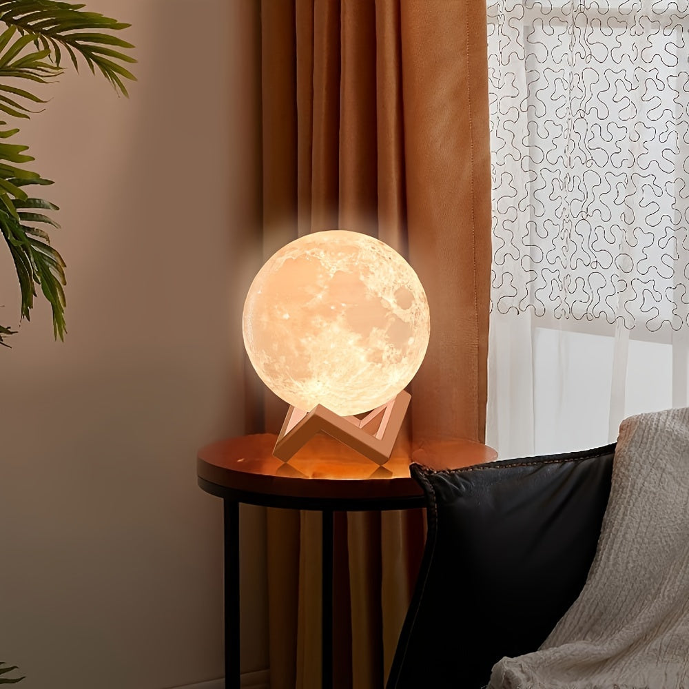 1pc 2024 Moon Lamp, 128 Colors, Birthday Gift, Table Lamp, Night Lamp, Bedside Lamp, LED Lamp, USB Lamp, Soft Warm Light Lamp, Rechargeable Night Light, Lamp for Bedroom, Room Decor Light, Table Lamp