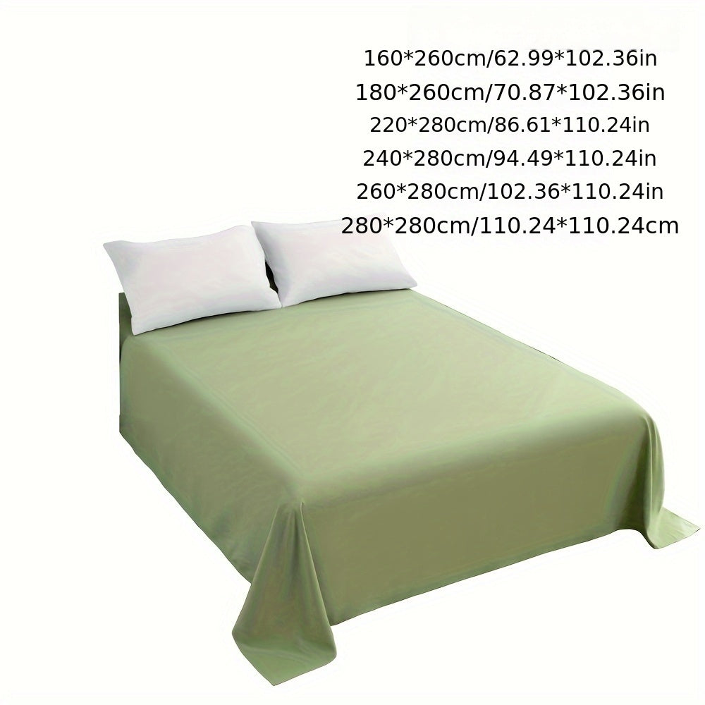 1pc Luxurious European Size Microfiber Bed Sheet - Soft, Comfortable, Solid Color, Multiple Sizes, Machine Washable, Brushed Fabric, 100% Microfiber, No Print, 80-85gsm Weight