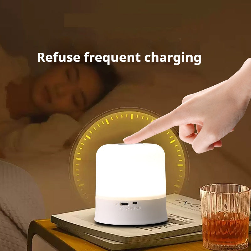 Dimmable Touch Bedside Table Lamp - Portable LED Nightstand Light with Warm White, 3 Colors, Rechargeable Battery for Bedroom, Nursery, Bathroom, Living Room - Modern Matte Finish