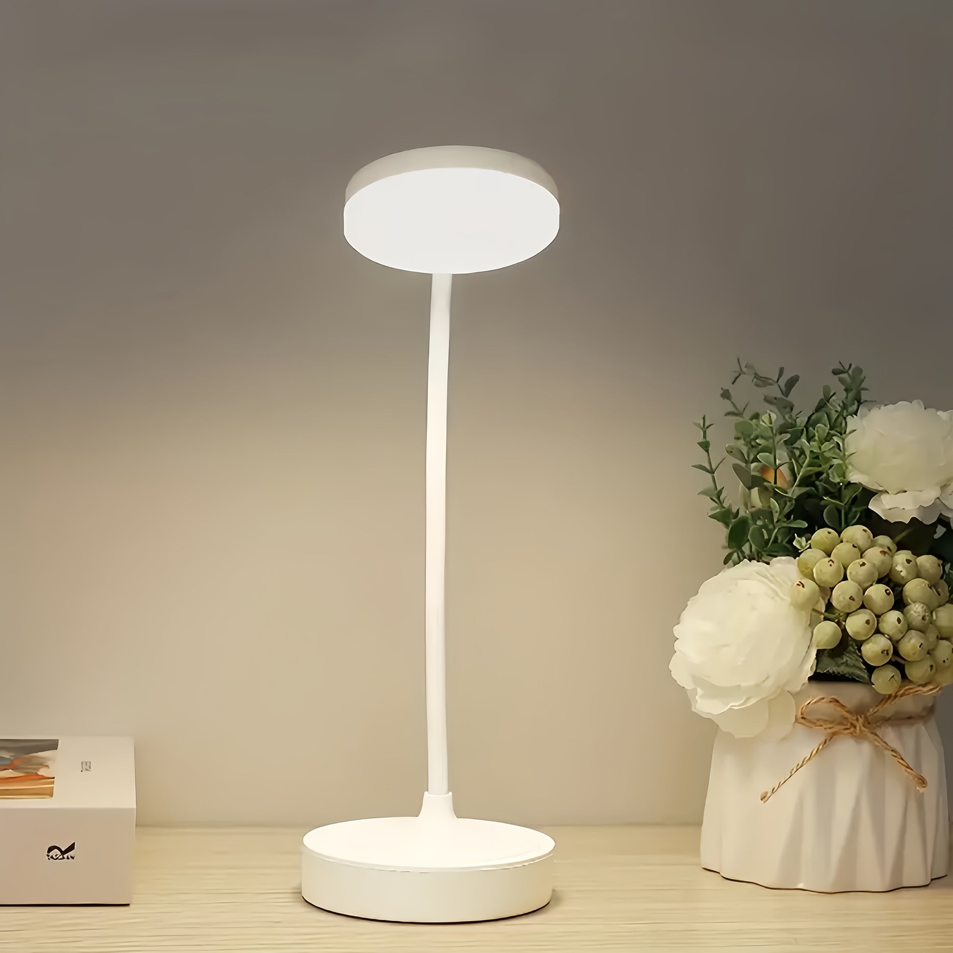 Modern USB-Powered Desk Lamp with Adjustable Lighting – Sleek White Design for Dorms, Bedrooms, and Living Rooms – Perfect Gift for Valentine's Day or Christmas