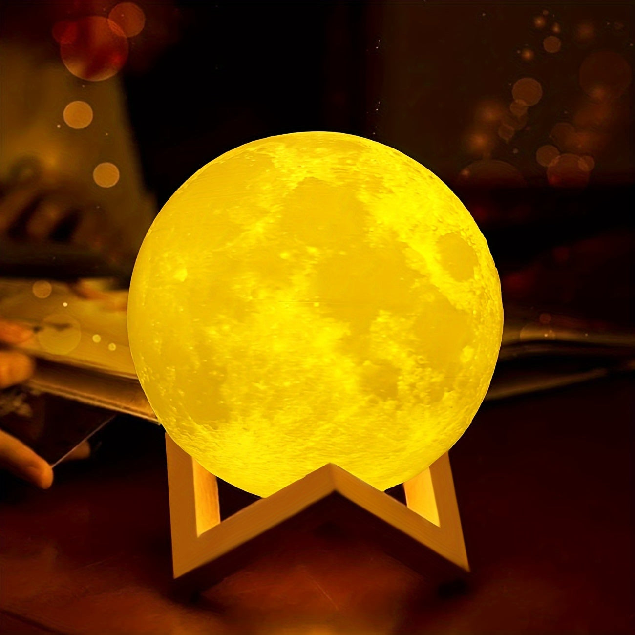 1pc 2024 Moon Lamp, 128 Colors, Birthday Gift, Table Lamp, Night Lamp, Bedside Lamp, LED Lamp, USB Lamp, Soft Warm Light Lamp, Rechargeable Night Light, Lamp for Bedroom, Room Decor Light, Table Lamp