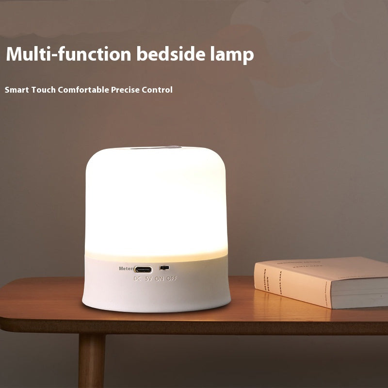 Dimmable Touch Bedside Table Lamp - Portable LED Nightstand Light with Warm White, 3 Colors, Rechargeable Battery for Bedroom, Nursery, Bathroom, Living Room - Modern Matte Finish