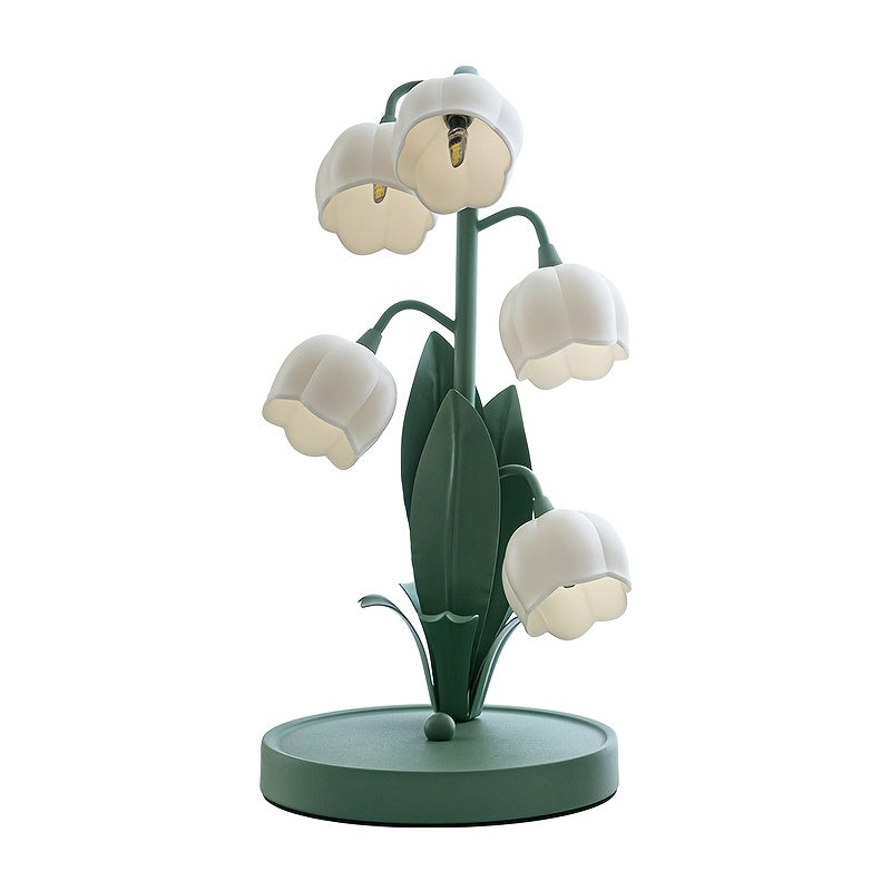Elegant USB-Powered Flower Table Lamp with Faux Calla Lily Design - Modern Rustic Style, Matte Finish, 3-Light & Single-Light Modes, Ideal for Bedroom, Living Room, and Bar Ambiance, Table Lamp for Bedroom