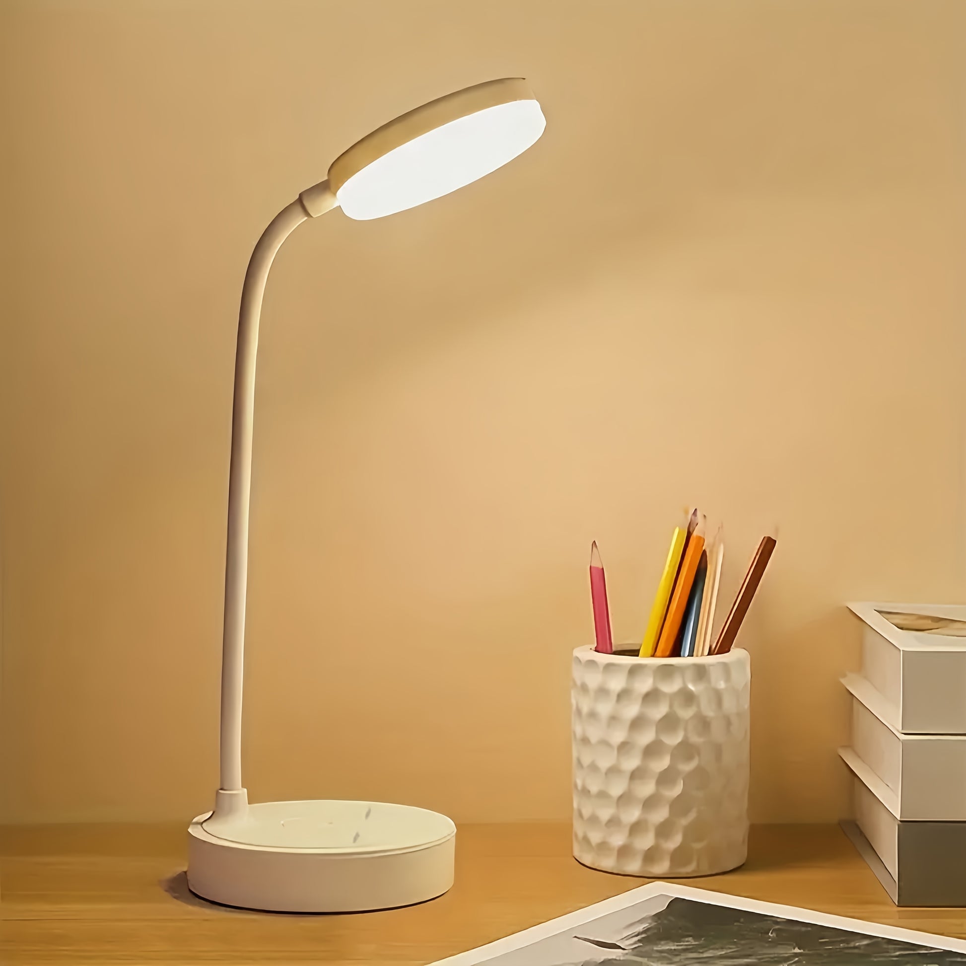 Modern USB-Powered Desk Lamp with Adjustable Lighting – Sleek White Design for Dorms, Bedrooms, and Living Rooms – Perfect Gift for Valentine's Day or Christmas