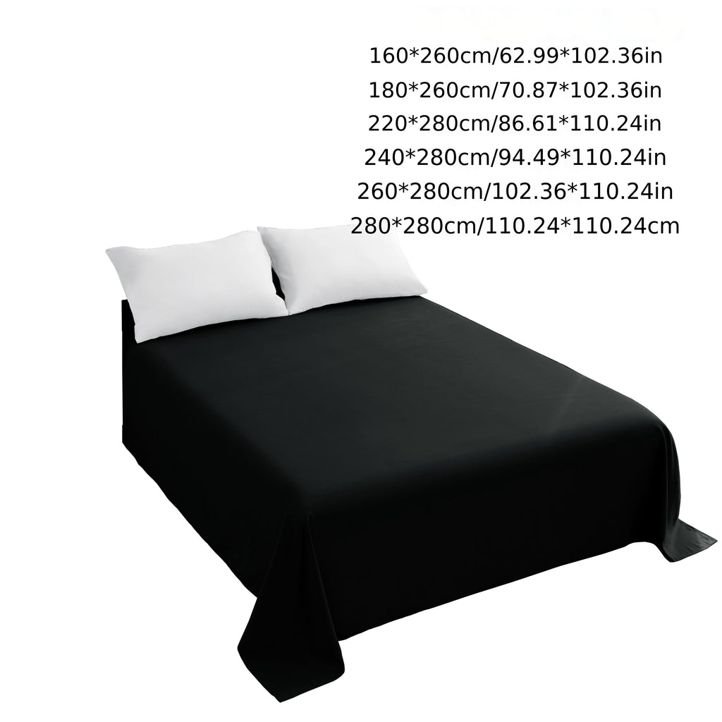 1pc Luxurious European Size Microfiber Bed Sheet - Soft, Comfortable, Solid Color, Multiple Sizes, Machine Washable, Brushed Fabric, 100% Microfiber, No Print, 80-85gsm Weight