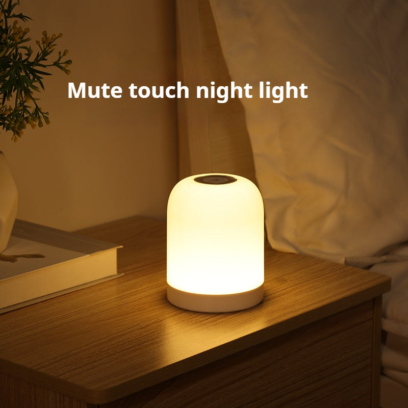 Dimmable Touch Bedside Table Lamp - Portable LED Nightstand Light with Warm White, 3 Colors, Rechargeable Battery for Bedroom, Nursery, Bathroom, Living Room - Modern Matte Finish
