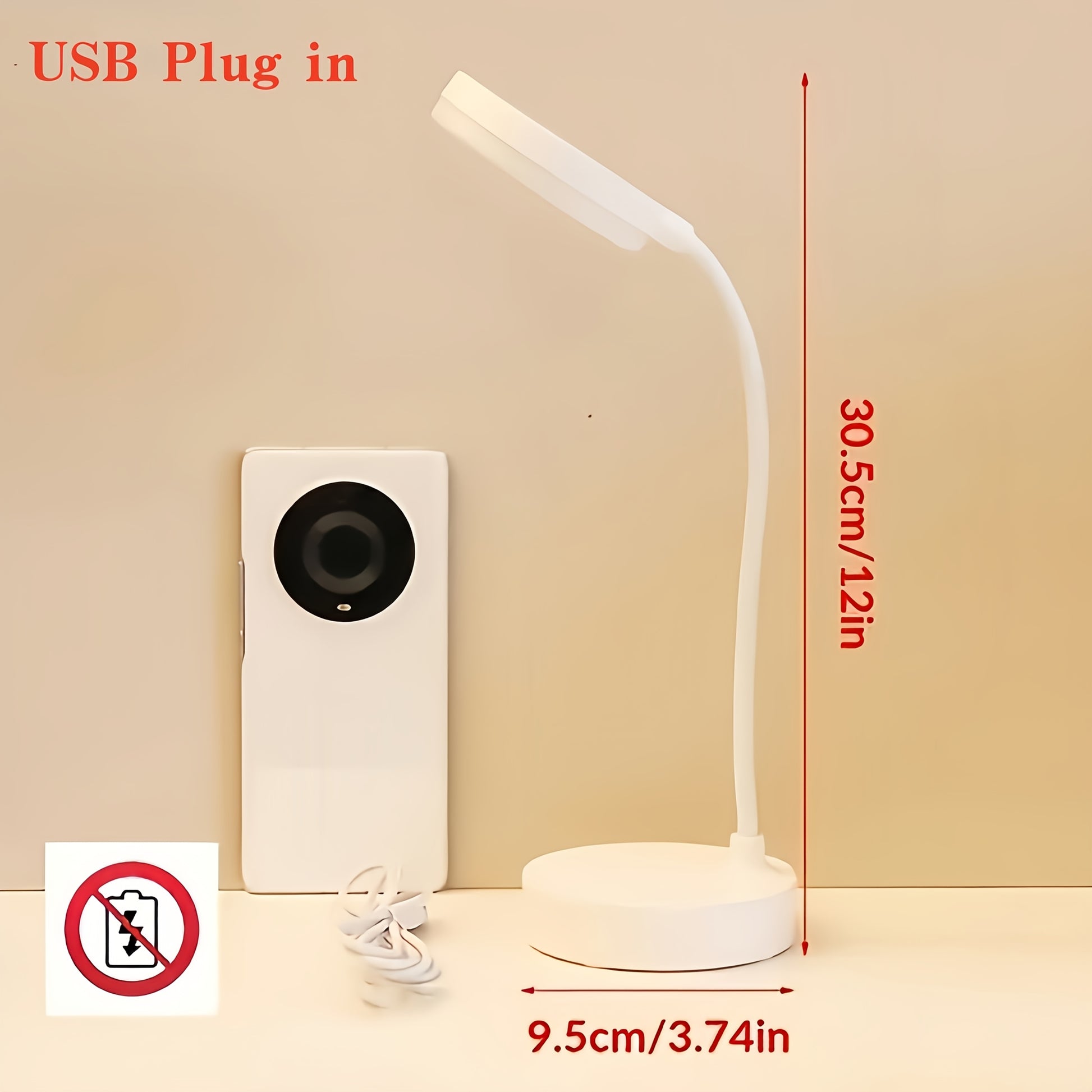Modern USB-Powered Desk Lamp with Adjustable Lighting – Sleek White Design for Dorms, Bedrooms, and Living Rooms – Perfect Gift for Valentine's Day or Christmas