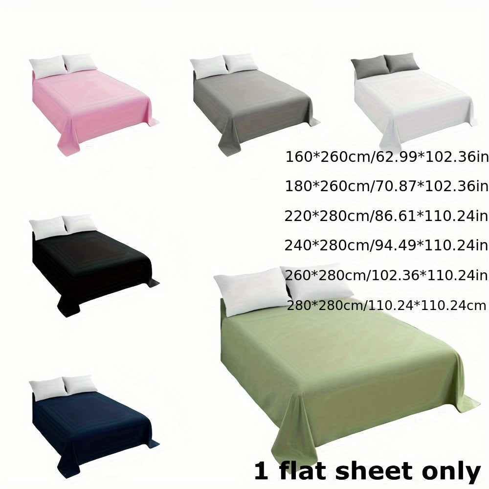 1pc Luxurious European Size Microfiber Bed Sheet - Soft, Comfortable, Solid Color, Multiple Sizes, Machine Washable, Brushed Fabric, 100% Microfiber, No Print, 80-85gsm Weight
