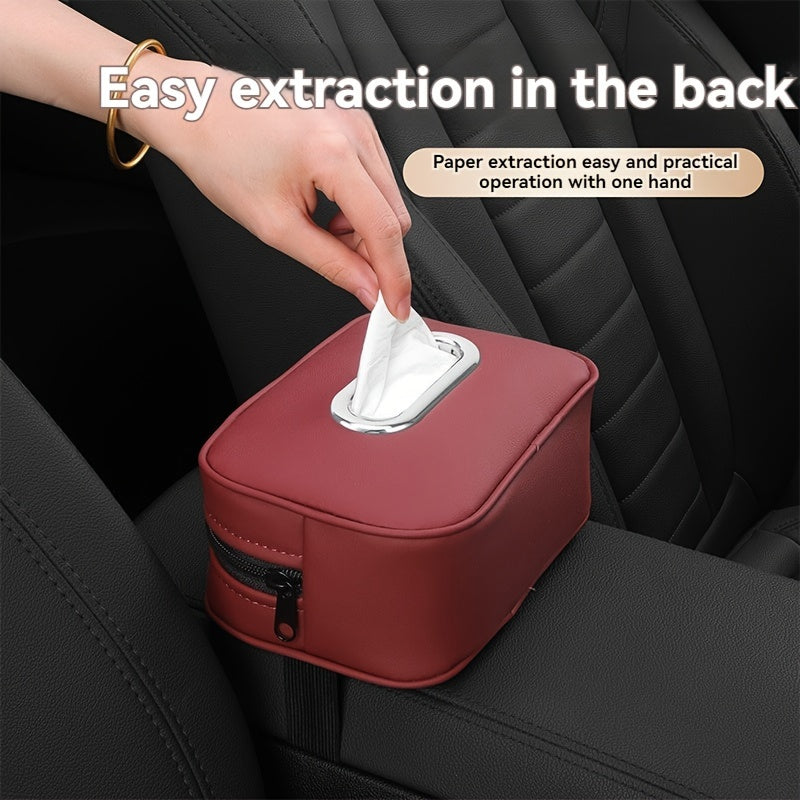 Faux Leather Car Sun Visor Tissue Box - Easy to Extract, No Land Occupation, Comfortable Napkin Holder for Auto Interior Decor, Auto Interior Accessory | Modern Car Accessory | Durable Material, Tissue Box for Car