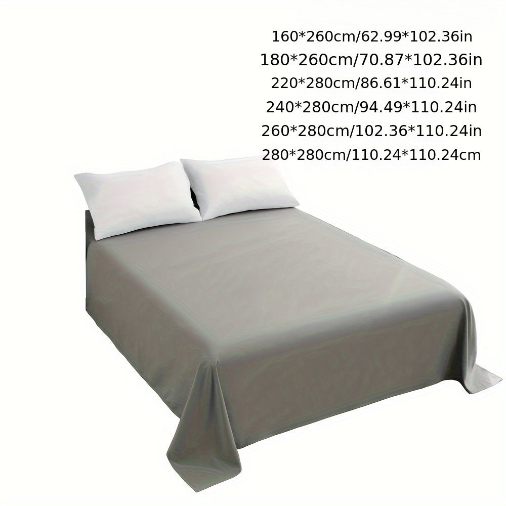 1pc Luxurious European Size Microfiber Bed Sheet - Soft, Comfortable, Solid Color, Multiple Sizes, Machine Washable, Brushed Fabric, 100% Microfiber, No Print, 80-85gsm Weight