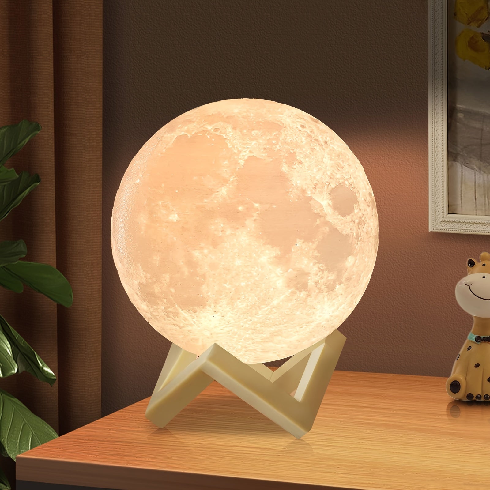 1pc 2024 Moon Lamp, 128 Colors, Birthday Gift, Table Lamp, Night Lamp, Bedside Lamp, LED Lamp, USB Lamp, Soft Warm Light Lamp, Rechargeable Night Light, Lamp for Bedroom, Room Decor Light, Table Lamp